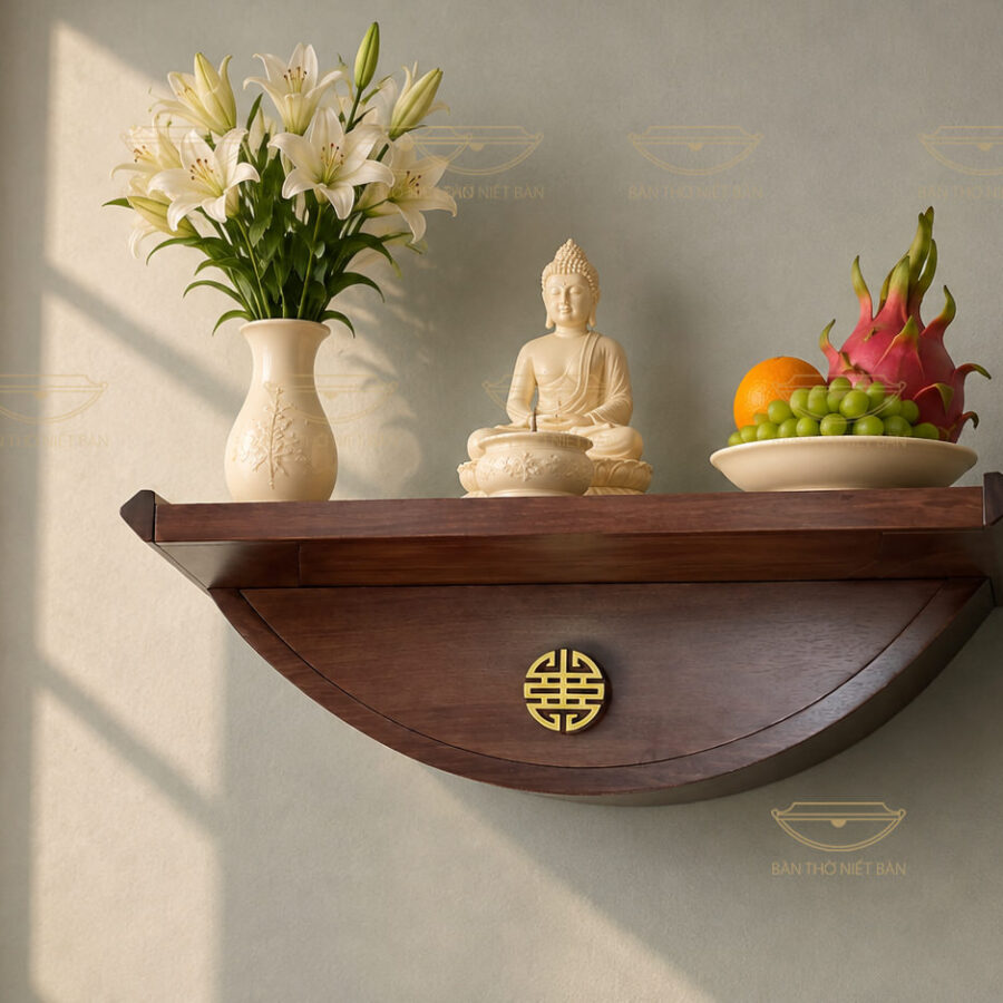 Bàn thờ Phật treo tường Đài Nguyệt - kích thước 810x480mm
