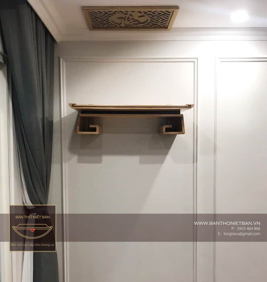 bàn thờ treo tường đơn giản cho chung cư hiện đại