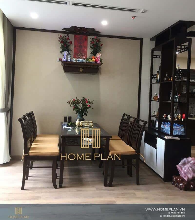 Bàn thờ treo tường Nghinh Lộc lắp đặt cho căn hộ chung cư